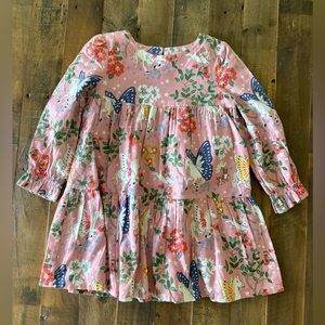 Mini Boden - Tiered Twirly Dress- Vintage Pink Enchanted Forest, 5-6y
